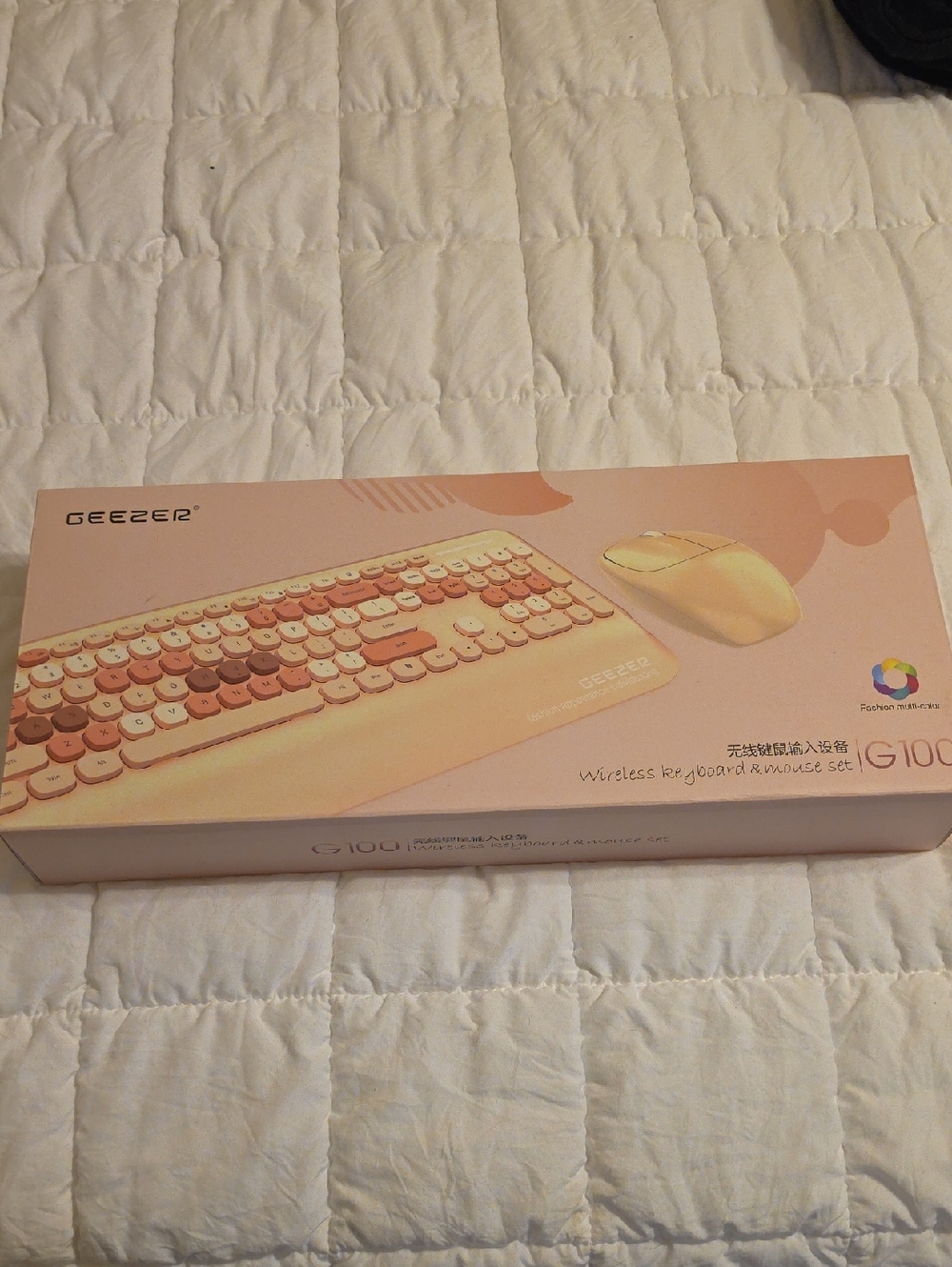 GEEZER Wireless Keyboard & Mouse Set - Pink/Peach